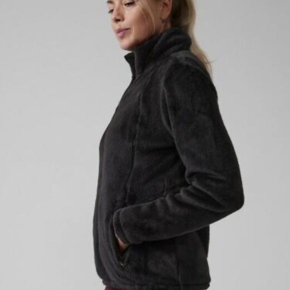 ATHLETA Double Cozy Karma Recover Full Zip Black Sweater Jacket Extra Small XS - Picture 3 of 11